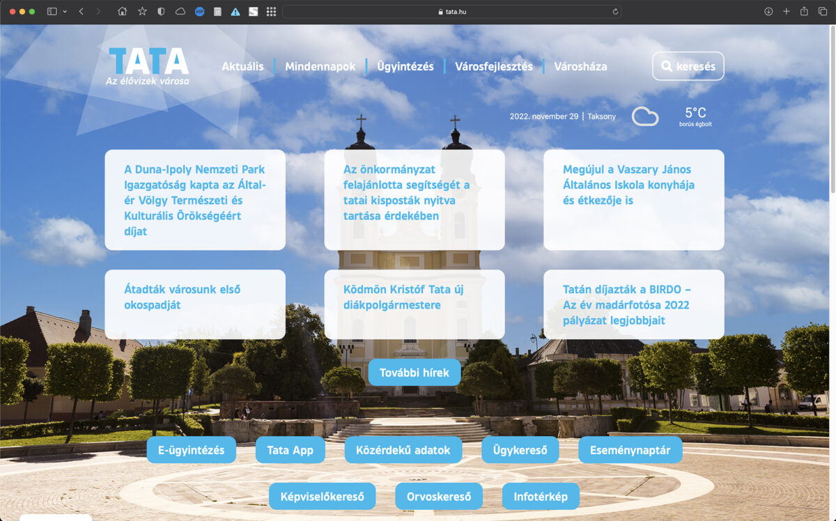 Kiemelt kép a Elindult az önkormányzat új honlapja és a CityApp Tata városapplikáció című bejegyzéshez