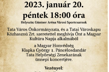 Kiemelt kép a A Magyar kultúra napja alkalmából ad koncertet a tatai dandárzenekar című bejegyzéshez