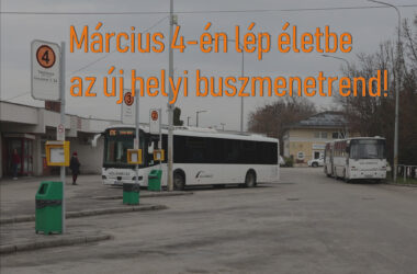 Kiemelt kép a Március 4-én lép életbe az új helyi buszmenetrend című bejegyzéshez