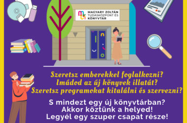 Kiemelt kép a Új munkatársat keres a Magyary Zoltán Tudásközpont és Könyvtár című bejegyzéshez