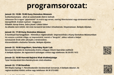 Kiemelt kép a Városszerte programok várják az érdeklődőket a magyar kultúra napja alkalmából című bejegyzéshez