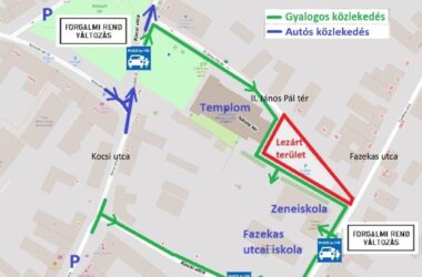 Kiemelt kép a Forgalmi rend változás lép életbe a II. János Pál téren és környékén szeptemberben című bejegyzéshez