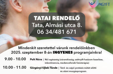 Kiemelt kép a Ingyenes tatai mozgásprogramok a Fizioterápia Világnapján című bejegyzéshez