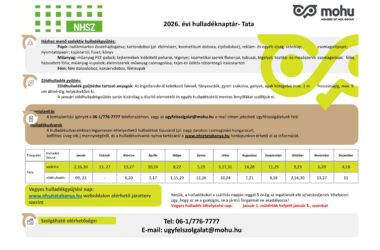 Kiemelt kép a Tatai hulladéknaptár-2026 című bejegyzéshez