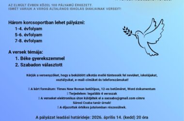 Kiemelt kép a Versíró pályázatot hirdet a Vaszary János Általános Iskola című bejegyzéshez