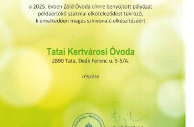 Kiemelt kép a Két tatai óvoda kapott országos elismerést a környezettudatos nevelésért című bejegyzéshez
