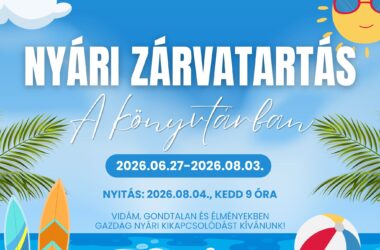 Kiemelt kép a Nyári zárvatartás a könyvtárban című bejegyzéshez
